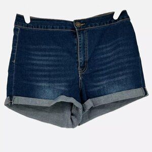 Womens BBJ Denim Cuffed Shorts Size 13/31 Blue Stretchy Casual